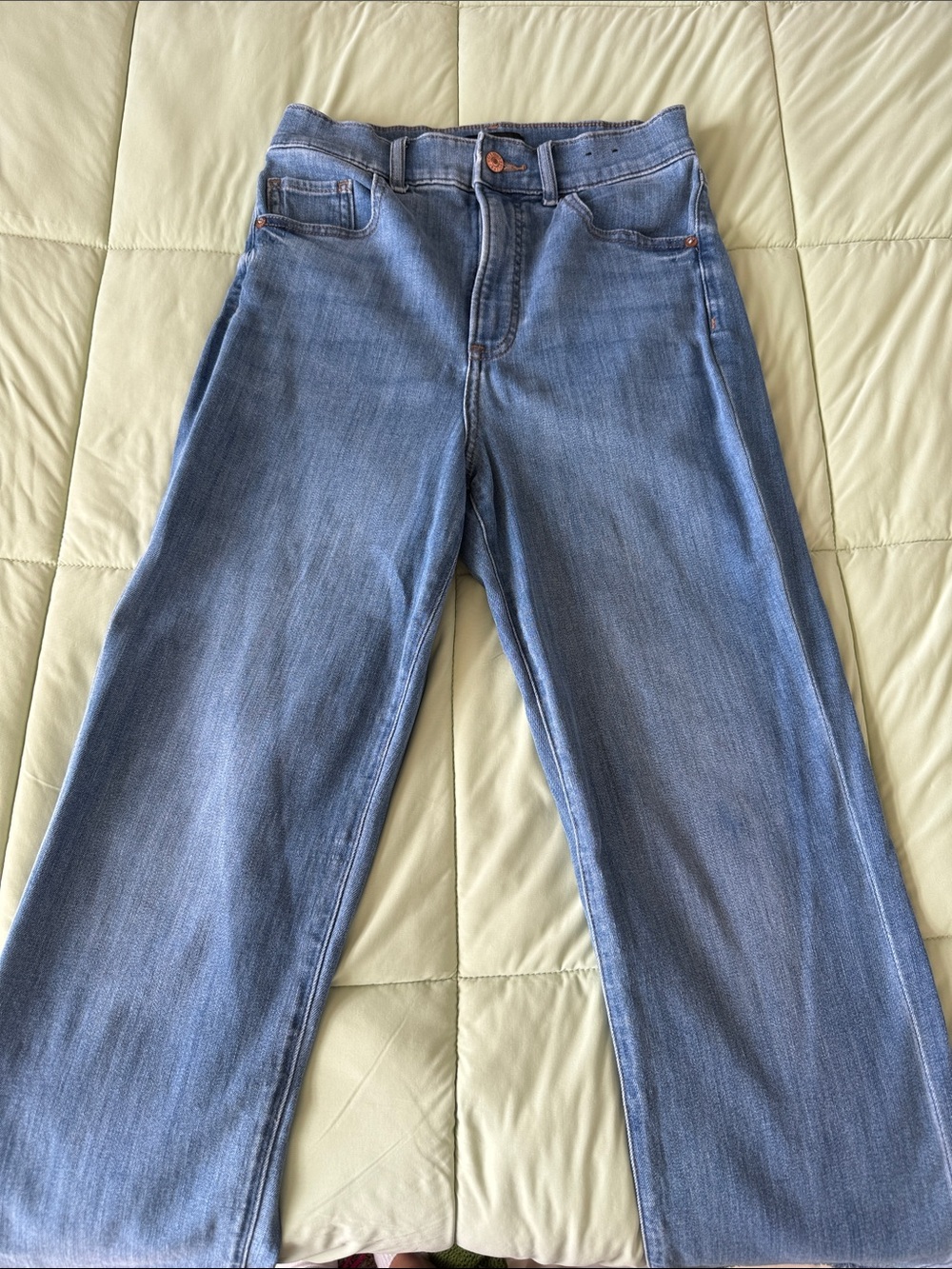 Express Women's Medium Blue Straight-Leg Jeans